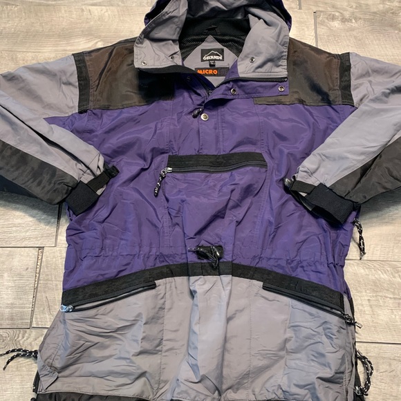 Vtg Gelande Microlite Anorak Purple & Gray Hooded Pullover Jacket Men's Sz Large - Picture 5 of 10